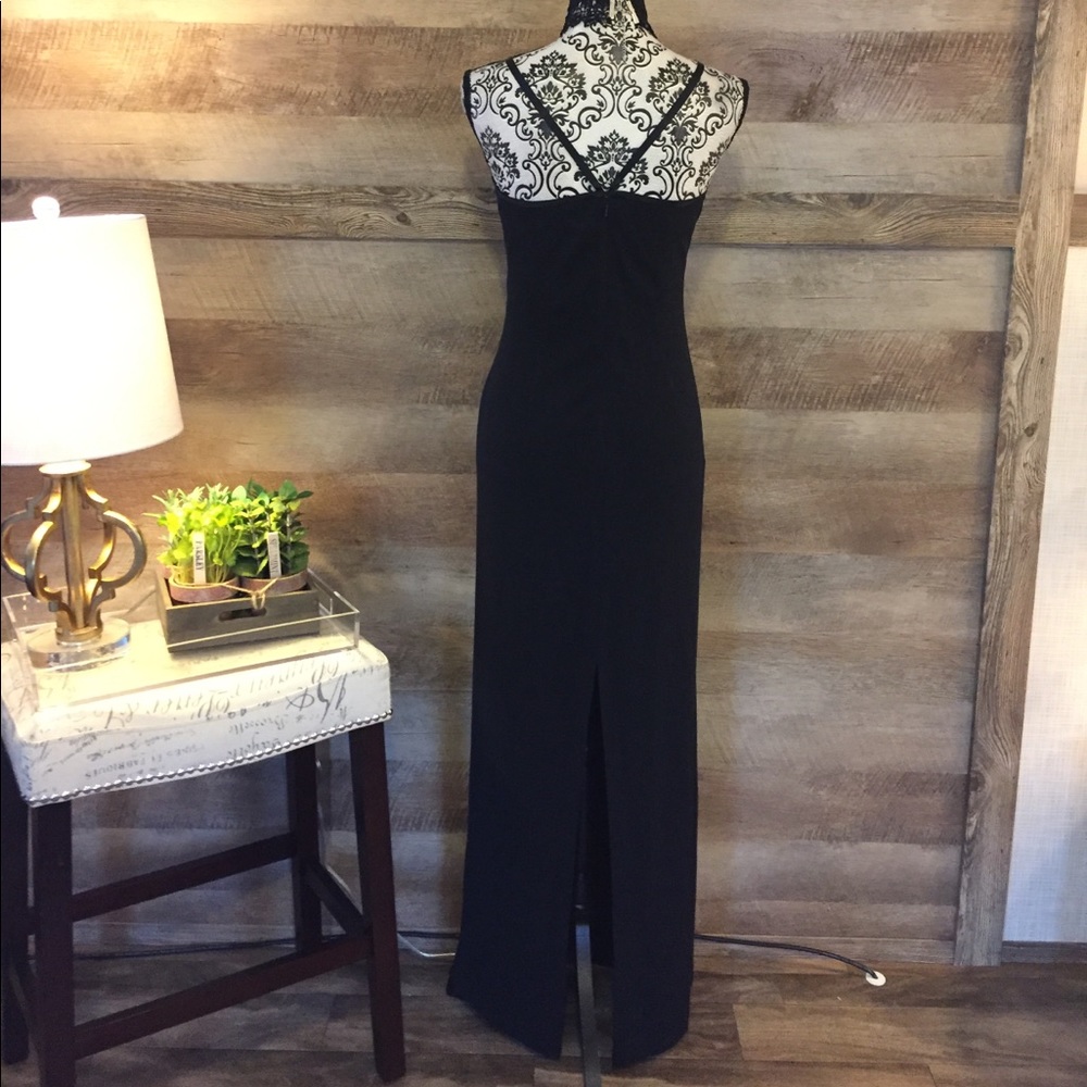Adrianna Papell Evening Slinky Black Dress - Picture 3 of 6